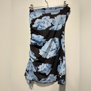 Floral Black and Blue Dress